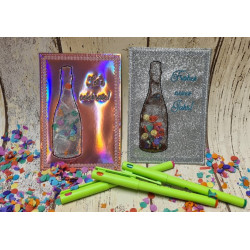 Stickdatei ITH - Postkarte Sektflasche